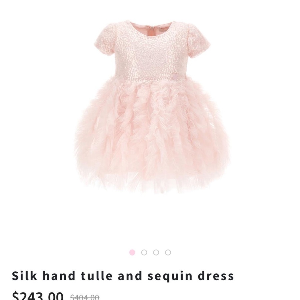 MonnaLisa Pink Tulle Dress with Sparkle